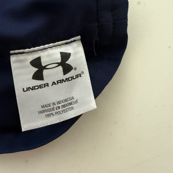 Under Armour All Seasons Navy Blue Polyester Long Sleeve Button Up Shirt LARGE - Picture 9 of 9